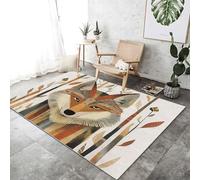 Tappeto lavabile in lavatrice 40x60 cm, Beige antiscivolo resistente allo tappeto sporco stampa Geometria Volpe, decorazione per soggiorno camera da letto la casa ufficio