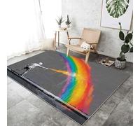 Tappeto lavabile in lavatrice 50x80 cm, Grigio antiscivolo resistente allo tappeto sporco stampa Artista Arcobaleno Graffiti, decorazione per soggiorno camera da letto la casa ufficio