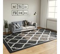 vidaXL Tappeto Lavabile – Nero e Bianco 190x300 cm Antiscivolo