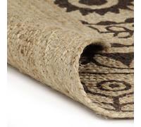 vidaXL Tappeto fatto a Mano iuta con Stampa Moquette Carpetta Pavimento Cuscino Soggiorno Camera da Letto Interno Soggiorno Casa Marrone Scuro 90 cm