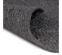Tappeto Lavorato a Mano in Juta Rotondo 240 cm Grigio Scuro