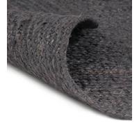 Tappeto Lavorato a Mano in Juta Rotondo 90 cm Grigio Scuro