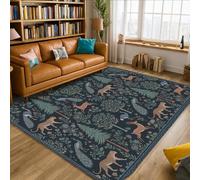 Tappeto leopardato, natura fantasioso albero airone nessuno verde scuro spugna a pelo basso tappeto rettangolare stampa tappeto per soggiorno camera da letto aula appartamento decorazione 15,2 x 18,2