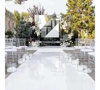 Tappeto Luminoso Bianco Corridoio Corridore, Materiale Plastico PE, Spessore 0,2 Mm, Rotolo di Tappeto da Corridoio, per Festa Glam, Ballo di Fine Anno, Matrimonio, Evento Sp, 1.5x40m/4.9x131ft