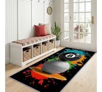 Tappeto lungo antiscivolo, 60 x 240 cm, per corridoio, sport, performance sportive, nero, 8 pezzi, per corridoio e soggiorno, stile street pop art