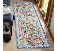 Tappeto Lungo per Corridoio 1.5 metri Antiscivolo Lavabile - Blu con Motivo Fioreale, Passatoia Moderno per Soggiorno Camera da Letto e Cucina Entrata Interna , Tappeti Runner Pelo Corto 60x150cm