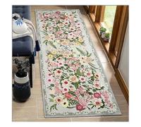 Tappeto Lungo per Corridoio 2 metri Antiscivolo Lavabile - Grigio con Motivo Fioreale,Passatoia Moderno per Soggiorno Camera da Letto e Cucina Entrata Interna ,Tappeti Runner Pelo Corto 50x200cm