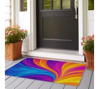 Tappeto lungo per corridoio, 50 x 150 cm, tappetino antiscivolo morbido in microfibra, astrazione moderna, arte del nastro, curve, passaggio, corridoio, per lavanderia, soggiorno, cucina, colorato