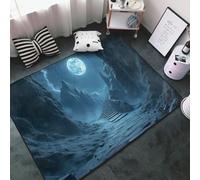 Tappeto magico ed elegante con stampa percorso lunare, per soggiorno e camera da letto, lavabile, morbido, 7,6 x 12,7 cm, antiscivolo, per camera da letto, decorazione estetica 152,4 x 99,1 cm