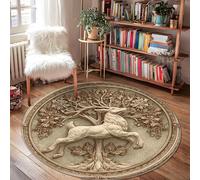 Tappeto magico per area cavallo, fantasia natura albero foglie inverno beige a pelo basso zerbino accenti per la casa tappeto resistente allo sbiadimento lavanderia stanza bagno ingresso decorazione