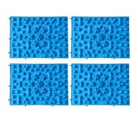 Tappeto Massaggiante 4 Pezzi in Tpe Blu per Casa e Ufficio | Pannelli Modulari, Fondo Antiscivolo, Uso a Piedi Scalzi, Sostegno Sicuro su Pavimenti Duri