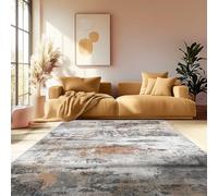 Tappeto MAST DOO per soggiorno e camera da letto, lavabile, astratto, morbido, antiscivolo, design moderno a pelo corto, ruggine, 120 x 160