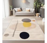Tappeto Minimalismo Astrazione Geometria Soggiorno Antiscivolo Lavabile Pelo Corto Effetto Stampato Giallo Grigio estivo, rilassante, fondo per cucina, soggiorno 120x180