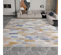 Tappeto Minimalismo Grigio, a Pelo Corto Morbido Antiscivolo Lavabile per Salotto Camera da Letto, Texture Muro Di Mattoni Tappeto Stampato, per autunno e inverno 60 x 90 cm