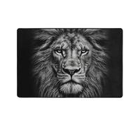 Tappeto moderno, 183 x 122 cm, corto peluche ultra morbido per ingresso, lavabile, antiscivolo, motivo testa di leone, per soggiorno, camera da letto, ufficio, dormitorio, decorazione per la casa