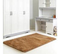 Tappeto Moderno 260 x 150 cm Lavabile Morbido Fluffy Elegante Antiscivolo Facile da Pulire Monocolore Carpet da Salotto per Soggiorno, Camera da Letto, Cucina, Ingresso, Marrone