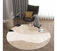 Tappeto Moderno 60 Cm 80 Cm 100 Cm 120 Cm 140 Cm 160 Cm 180 Cm 200 Cm Tappeti Circolari per La Zona Notte Beige Nero Soft Touch Tappetino per Soggiorno Camera da Letto All'aperto, 80CM