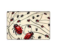 Tappeto moderno 91 x 61 cm, corto in peluche ultra morbido per ingresso, lavabile, antiscivolo, motivo coccinella, per soggiorno, camera da letto, ufficio, dormitorio, decorazione per la casa