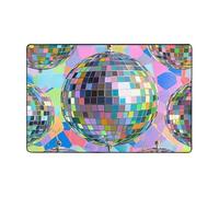 Tappeto moderno 91 x 61 cm, in peluche corto ultra morbido, lavabile, antiscivolo, motivo palla da discoteca, tappeto per soggiorno, camera da letto, ufficio, dormitorio, decorazione per la casa