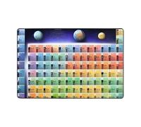 Tappeto moderno 91 x 61 cm, in peluche corto ultra morbido, lavabile, antiscivolo, tavola periodica degli elementi, tappeto per soggiorno, camera da letto, ufficio, dormitorio, decorazione per la casa
