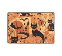 Tappeto moderno 91 x 61 cm, in peluche corto ultra morbido per ingresso, lavabile, antiscivolo, arancione vibrante, tappeto da incubo per soggiorno, camera da letto, ufficio, dormitorio, decorazione