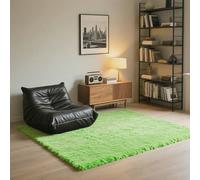 Tappeto Moderno a Pelo 160 x 420 cm Fondo Morbidissimo Aspetto Pelliccia Tappeto Peloso Soggiorno Lavabile Fino a 30 Gradi per Bagno Cucina Balcone Terrazza, Verde Tenero