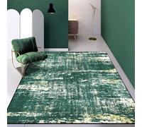 Tappeto moderno astratto, 150 x 180 cm, antiscivolo, lavabile in lavatrice, verde e giallo, rettangolare, per soggiorno, camera da letto, cucina, sala da pranzo, decorazione