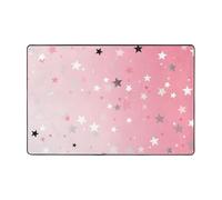 Tappeto moderno con stelle rosa e bianche, corto e ultra morbido, lavabile, antiscivolo, per soggiorno, camera da letto, ufficio, dormitorio, decorazione per la casa, 183 x 122 cm