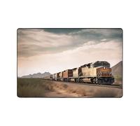 Tappeto moderno con treno merci che corre e viaggia nel deserto dell'Arizona, tappeto corto in peluche, ultra morbido, lavabile, antiscivolo, per soggiorno, camera da letto, ufficio, dormitorio