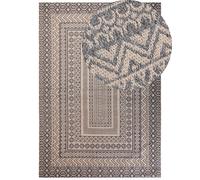 Tappeto moderno dal motivo geometrico 160 x 230 cm beige e grigio Baglar
