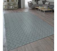 Tappeto moderno dal tessuto piatto con motivo intessuto intrecciato e design geo