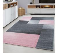 Tappeto moderno design quadrato facile da pulire senza tempo lavabile resistente robusto loper rosa 80x250 cm sala da pranzo soggiorno adatto al riscaldamento a pavimento OEKO-TEX