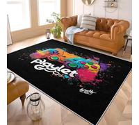 Tappeto moderno in Pelo Corto 60x90 cm Moda Graffiti Giochi Controller Morbido Antiscivolo Lavabile Tappeto Non perde pelo Nero ideale Soggiorno, Camera, Sala da pranzo