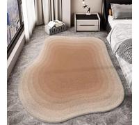 Tappeto moderno in stile crema Ombre for interni a forma strana for camera da letto, ingresso, dormitorio familiare Tappeto lavabile in morbida lana sotto il tavolino della sala da pranzo(C,160*230CM)
