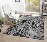 Tappeto moderno Obsidian a pelo basso, tessitura in polipropilene, retro in iuta, motivo floreale tradizionale astratto, grigio, 120 x 170 cm