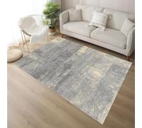 Tappeto moderno per soggiorno e camera da letto, lavabile, 150 x 200 cm, giallo e grigio, decorazione per la casa, elegante motivo decorativo per tavolo da pranzo, colore: crema e blu