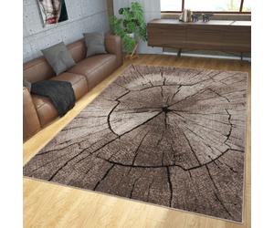 Tappeto Moderno Sobrio Con Taglio Sagomato Design Tronco D'Albero Naturale Grigi