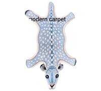 Tappeto moderno trapuntato in pelliccia di animali tappeto morbido blu macula...