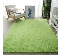 Tappeto morbido a pelo lungo, per soggiorno e camera dei bambini, antiscivolo, lavabile, per interni ed esterni, verde, 140 x 200 cm, decorazione per la casa accogliente e durevole