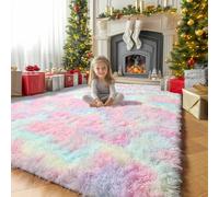 Tappeto morbido arcobaleno Amdrebio per camera da letto delle ragazze, 122 x 183 cm, decorazione per la stanza dei bambini, tappeto peloso per bambini e animali domestici