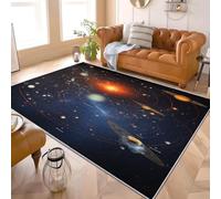 Tappeto Morbido e Flanella 60x90 cm Mappa Dei Pianeti Del Sistema Solare Tappeto Utilizzo TPR Fondo Antiscivolo Blu Lavabile in lavatrice per Camera da letto Camera dei Bambini