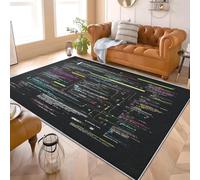 Tappeto Morbido e Flanella 80x150 cm Modello Di Codice Di Fantascienza Tappeto Utilizzo TPR Fondo Antiscivolo Nero Lavabile in lavatrice per Camera da letto Camera dei Bambini