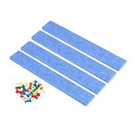 Tappeto morbido e soffice, 4 strisce adesive for bacheca in feltro, bacheca memo con puntine da disegno, decorazione da parete(Sky Blue)