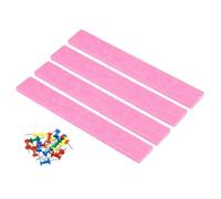 Tappeto morbido e soffice, 4 strisce adesive for bacheca in feltro, bacheca memo con puntine da disegno, decorazione da parete(Pink)