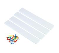 Tappeto morbido e soffice, 4 strisce adesive for bacheca in feltro, bacheca memo con puntine da disegno, decorazione da parete(White)