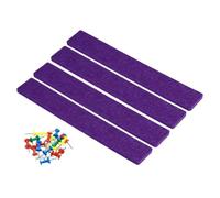 Tappeto morbido e soffice, 4 strisce adesive for bacheca in feltro, bacheca memo con puntine da disegno, decorazione da parete(Purple)