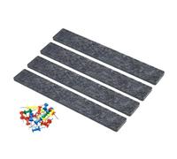 Tappeto morbido e soffice, 4 strisce adesive for bacheca in feltro, bacheca memo con puntine da disegno, decorazione da parete(Dark Gray)