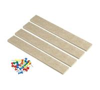 Tappeto morbido e soffice, 4 strisce adesive for bacheca in feltro, bacheca memo con puntine da disegno, decorazione da parete(Dark Beige)