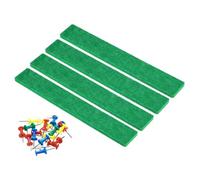 Tappeto morbido e soffice, 4 strisce adesive for bacheca in feltro, bacheca memo con puntine da disegno, decorazione da parete(Green)
