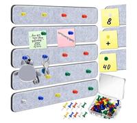 Tappeto morbido e soffice, 5 pezzi di bacheca con area messaggi, bacheca con lettere in feltro, blocco note, bacheca(Grey)